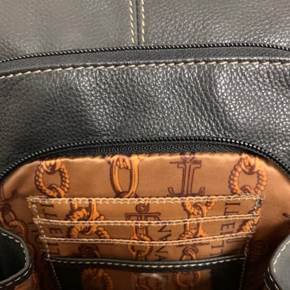 Tignanello Black Soft Genuine Leather Small Shoulder Backpack - Picture 12 of 15